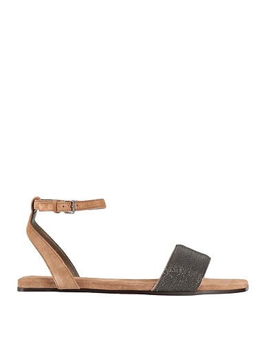 BRUNELLO CUCINELLI Sandals Khaki Leather