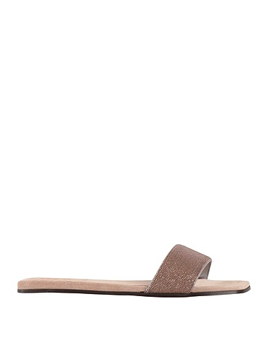 BRUNELLO CUCINELLI Sandals Khaki Leather