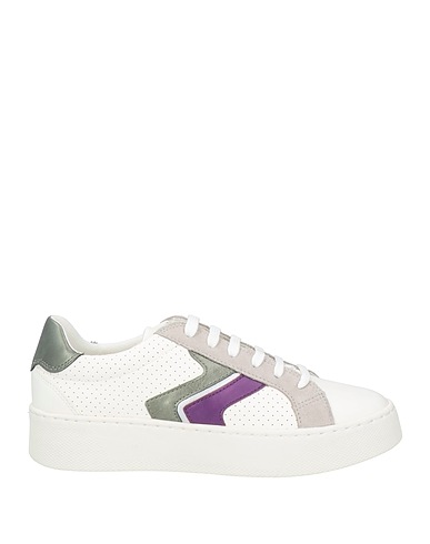 GEOX Sneakers White Leather, Textile fibres