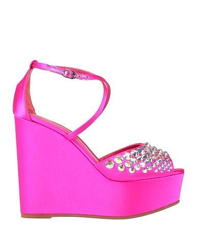 LE SILLA Sandali Fucsia Fibre tessili