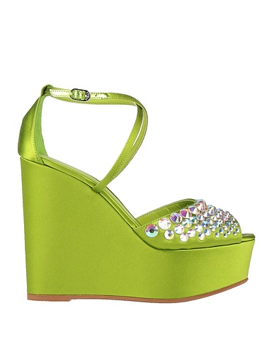 LE SILLA Sandals Light green Textile fibres