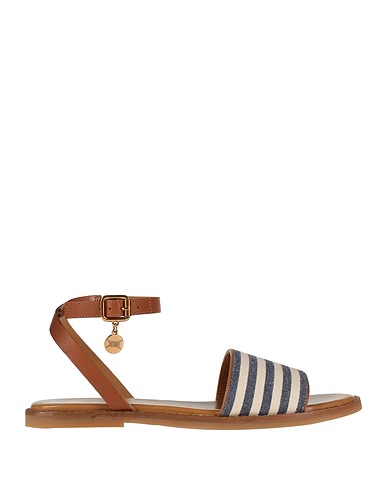 GEOX Sandals & JULIA VYSOTSKAYA Midnight blue Leather, Textile fibers