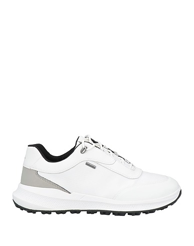 GEOX Sneakers White Leather, Textile fibres