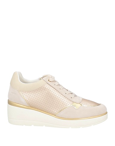 GEOX Sneakers Beige Leather, Textile fibres