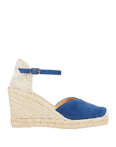 GEOX Espadrilles Navy blue Leather, Textile fibres