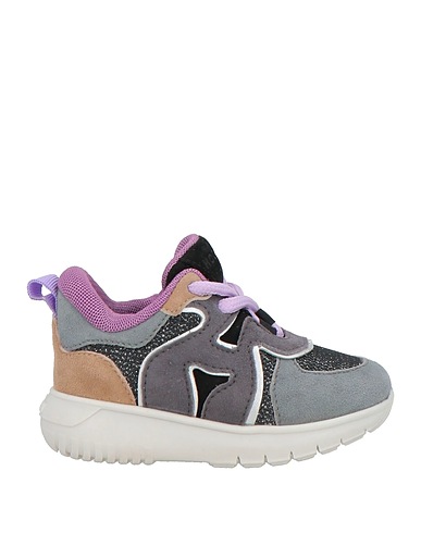 HOGAN Sneakers Grey Leather, Textile fibres