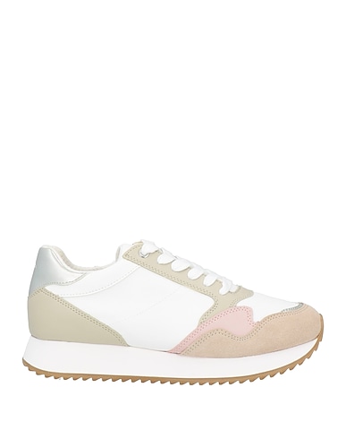 GEOX Sneakers White Leather, Textile fibers
