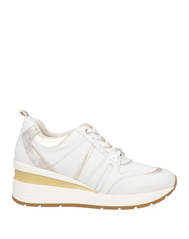 GEOX Sneakers White Leather, Textile fibers