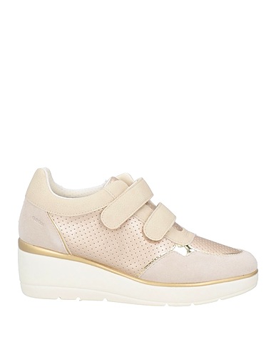 GEOX Sneakers Beige Leather, Textile fibers