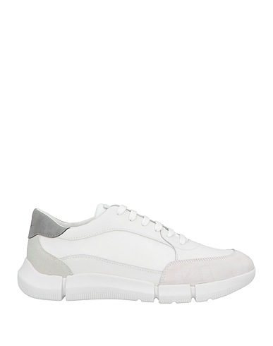GEOX Sneakers White Leather, Textile fibers