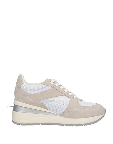 GEOX Sneakers White Leather, Textile fibers