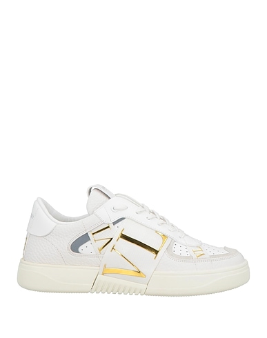 VALENTINO GARAVANI Sneakers White Leather, Textile fibers