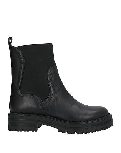 LORIBLU Ankle boot Black Calfskin, Textile fibres