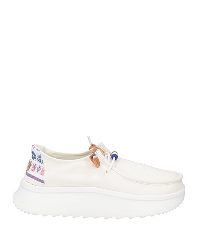HEY DUDE Laced shoes Off white Textile fibers
