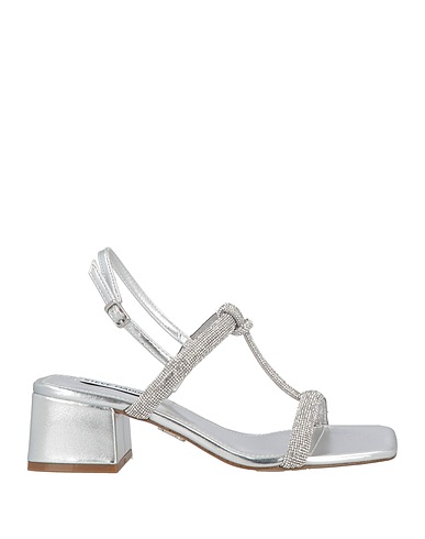 STEVE MADDEN Sandals Silver Textile fibres, Glass
