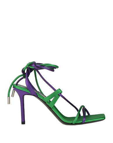 PACIOTTI Sandals Green Textile fibres