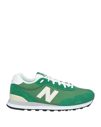 NEW BALANCE Sneakers Green Leather, Textile fibers