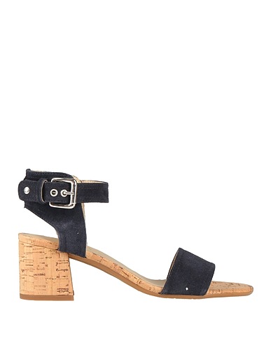 THE FLEXX Sandals Navy Leather, Textile fibers