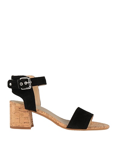 THE FLEXX Sandali Nero Pelle, Fibre tessili