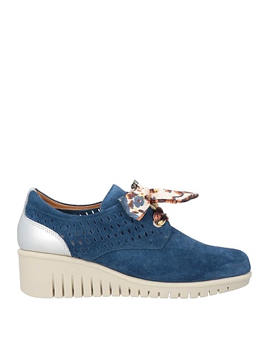 THE FLEXX Laced shoes Navy blue Leather