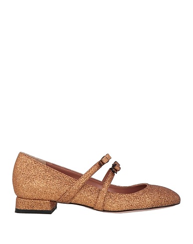 RED(V) Ballet flats Copper Textile fibres