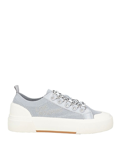 LOVE MOSCHINO Sneakers Light grey Leather, Textile fibers