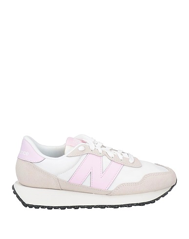 NEW BALANCE Sneakers White Leather, Textile fibers