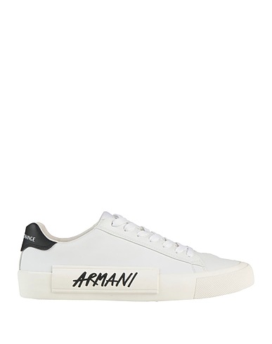 ARMANI EXCHANGE Sneakers White 100% Polyester, Polyurethane coated