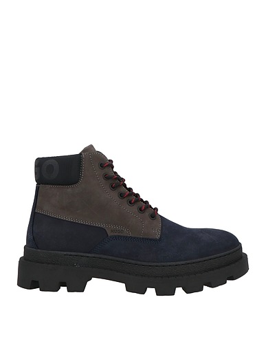 HUGO Ankle boot Navy blue Leather