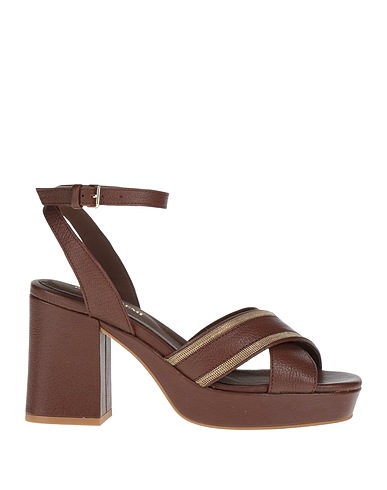 BRUNO PREMI Sandals Dark brown Leather