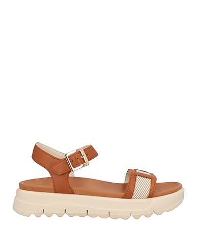 GEOX Sandals Brown Leather, Textile fibres