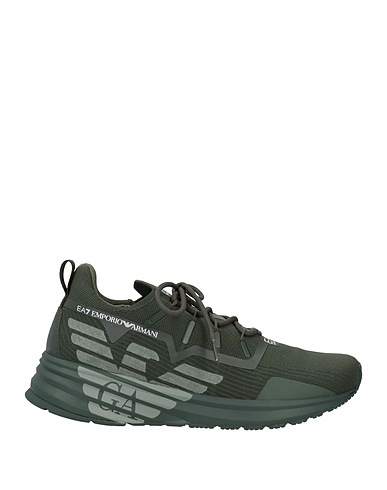 EA7 Sneakers Military green Polyester, Thermoplastic polyurethane, Polyurethane
