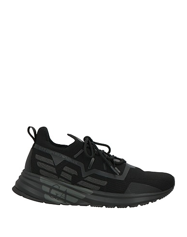 EA7 Sneakers Black Polyester, Thermoplastic polyurethane, Polyurethane