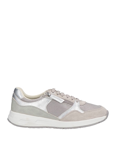 GEOX Sneakers Grigio chiaro Pelle, Fibre tessili