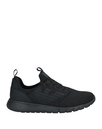 EA7 Sneakers Black 100% Polyester, Polyurethane coated