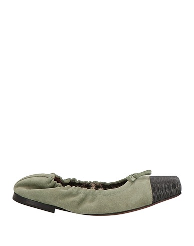 BRUNELLO CUCINELLI Ballet flats Sage green 100% Leather