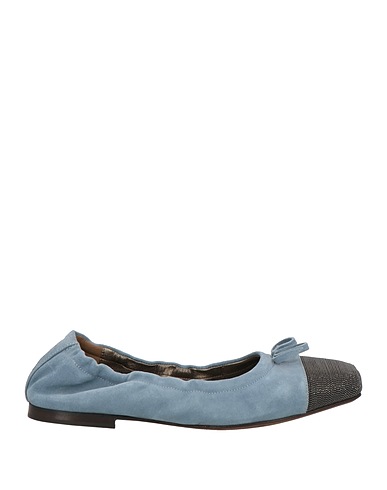 BRUNELLO CUCINELLI Ballet flats Slate blue 100% Leather