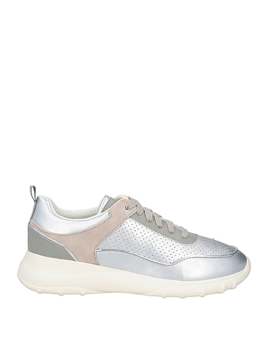 GEOX Sneakers Silver Leather, Textile fibres