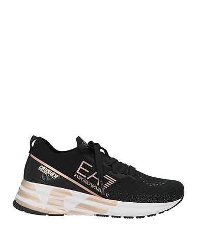 EA7 Sneakers Black 100% Polyester, Thermoplastic polyurethane