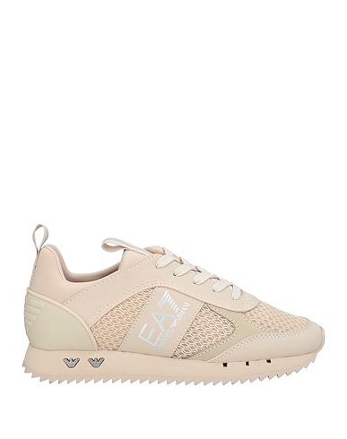 EA7 Sneakers Beige 100% Polyester, Elastane, Polyurethane, Thermoplastic polyurethane, Polyurethane coated