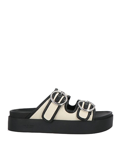 RAG & BONE Sandals Ivory Leather, Textile fibers