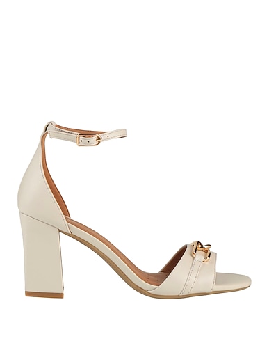 GEOX Sandals Ivory Leather, Textile fibers