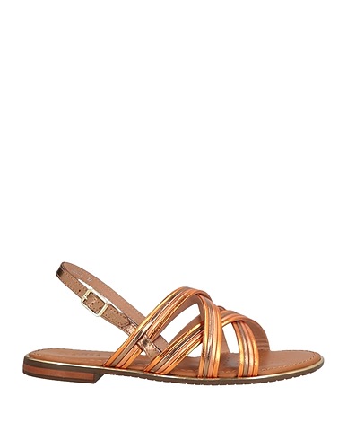 GEOX Sandali Ruggine Pelle, Fibre tessili