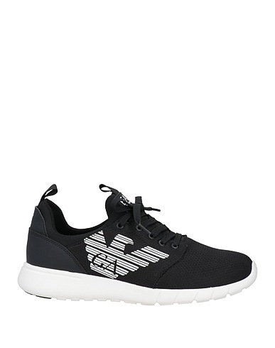 EA7 Sneakers Black 100% Polyester, Polyurethane coated