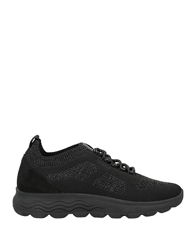 GEOX Sneakers Black Leather, Textile fibres