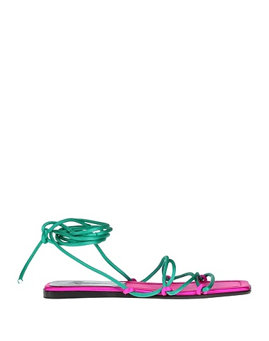 PACIOTTI Sandals Emerald green Textile fibres