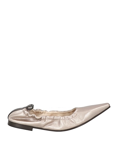 BRUNELLO CUCINELLI Ballet flats Platinum 100% Leather