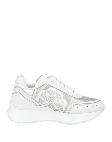 MCQUEEN Sneakers White Leather, Textile fibres