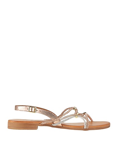 DICIOTTOPIÙ Sandalen Roségold Gewebefasern, Leder