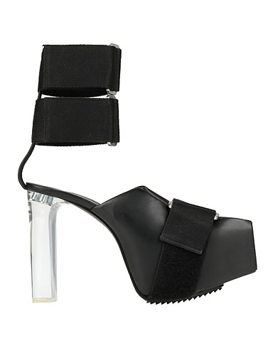 RICK OWENS Sandals Black Textile fibers, Leather